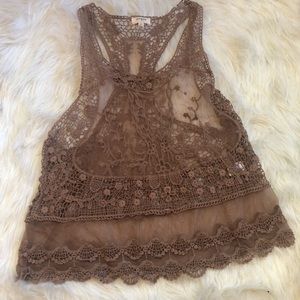 Umgee | Anthropologie Crochet Lace Sheer Tank Top